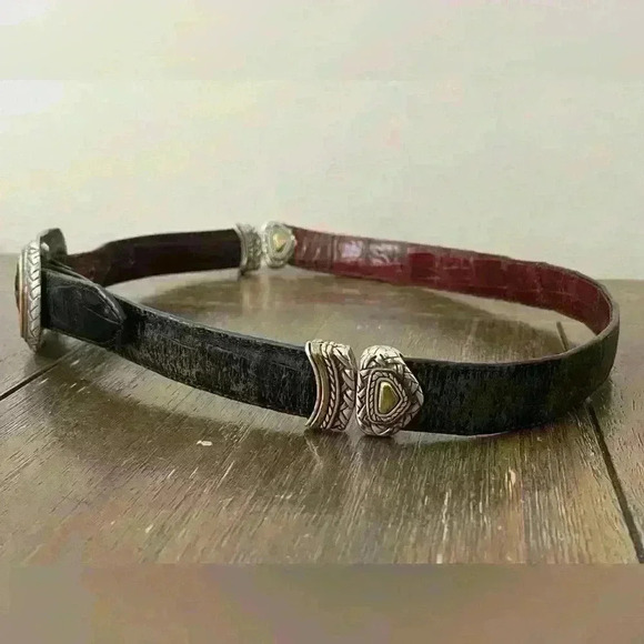 Vintage Western Leather Exotic Reversible Belt Size 28 - Picture 2 of 9